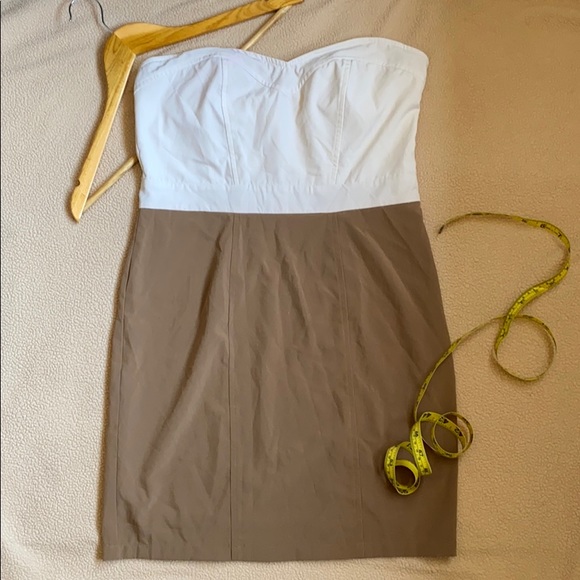 Dresses & Skirts - Fora Beige and White Strapless Dress